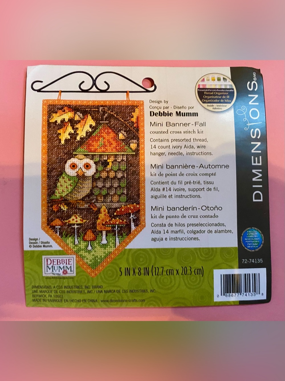 Dimensions Debbie Mumm Fall Mini Banner Cross Stitch Kit